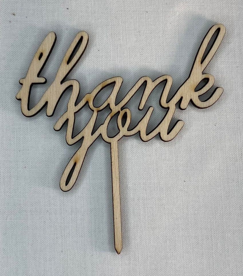 Thank You Cupcake Toppers Thank You Toppers Ships Fast Etsy