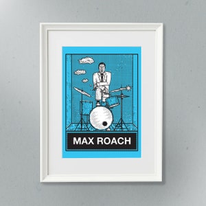 Max Roach Print | Jazz Drummer Poster | A3 Artwork | Giclée Print | Illustration