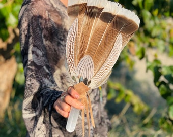 Selenite Prayer Fan - Feminine Energy Sky