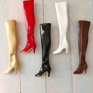 Knee High Patent Leather Boots for 1/6 12" dolls Fashion Royalty/FR/FR2/Poppy Parker/East 59/Misaki and similar size dolls