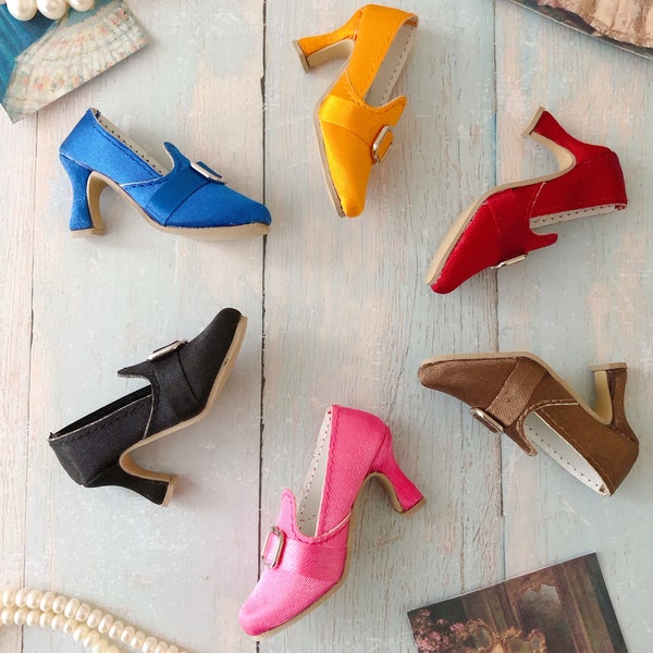French Heel Satin Court Shoes for 16" Tonner doll Ellowyne Wilde Antoinette Cami Tyler Sydney Esme Gene Franklin Mint “Diana” and “Kate”