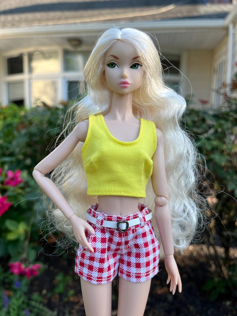 New Colors !!! 1:6 Scale Doll Crop Tank Top | New Colors Added | Black, White Restocked | Fits Petite, Fashion Royalty Dolls image 11