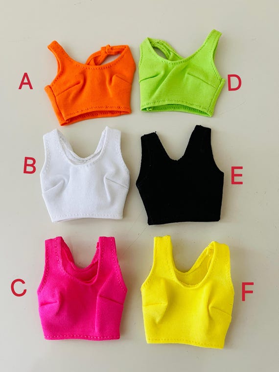 New Colors !!! 1:6 Scale Doll Crop Tank Top | New Colors Added | Black, White Restocked | Fits Petite, Fashion Royalty Dolls