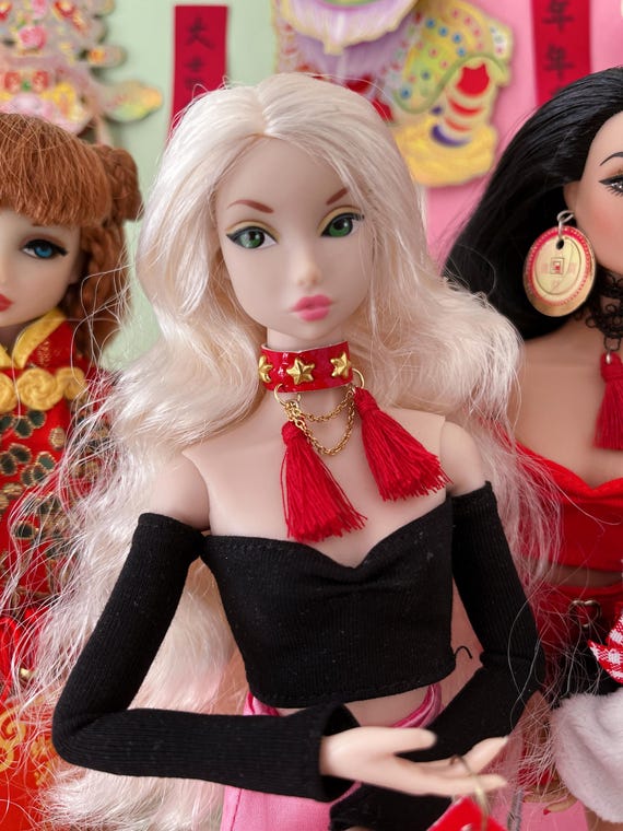 Tassels & Bead Earrings/Necklace/choker for 1/6 Scale Dolls