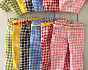 Curvy Doll top: Gingham Top Only - 1/6 Scale curvy dolls - pants will be available soon