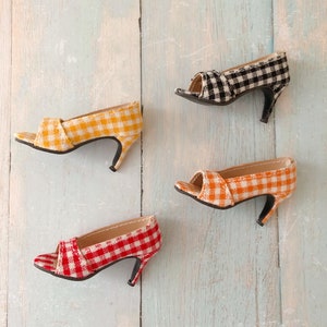 Tonner doll Open Toe Gingham Pumps/Shoe for 16 inch Tonner Doll Tyler Ellowyne Sydney Brenda Esme Mei Lei Gene Marshall