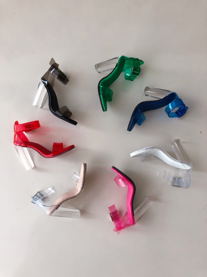 Sandalen van transparant vinyl voor 16" Tonner Dolls Tyler/Sydney Dolls, of FR16, Gene Marshall Dolls afbeelding 1