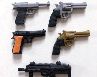 Miniature Japanese Rubber toy Pistol/Revolver/Handgun/Sword for 1:6 Scale Doll/Dollhouse/BJD/Action figure/diorama