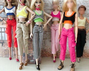 Cargo pants with belt/pockets for 1/6 scale female dolls Fashion Royalty/Poppy Parker/Misaki and other similar size dolls
