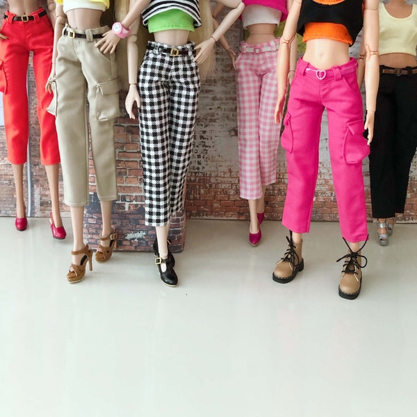 1/6 Scale Doll Cargo Pants with Belt: Fashion Royalty, Poppy Parker, Misaki and more fashion dolls