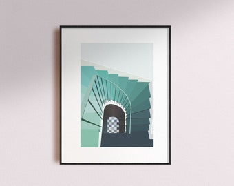 3 Architectural drawing, Minimal Design, Art for print, Illustrated Architectural Wall Art, Graphic Illustration Abstract Poster, Portugal