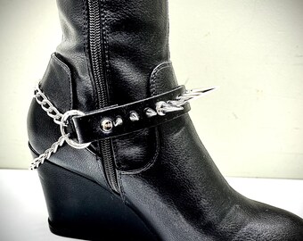 black boots with spikes