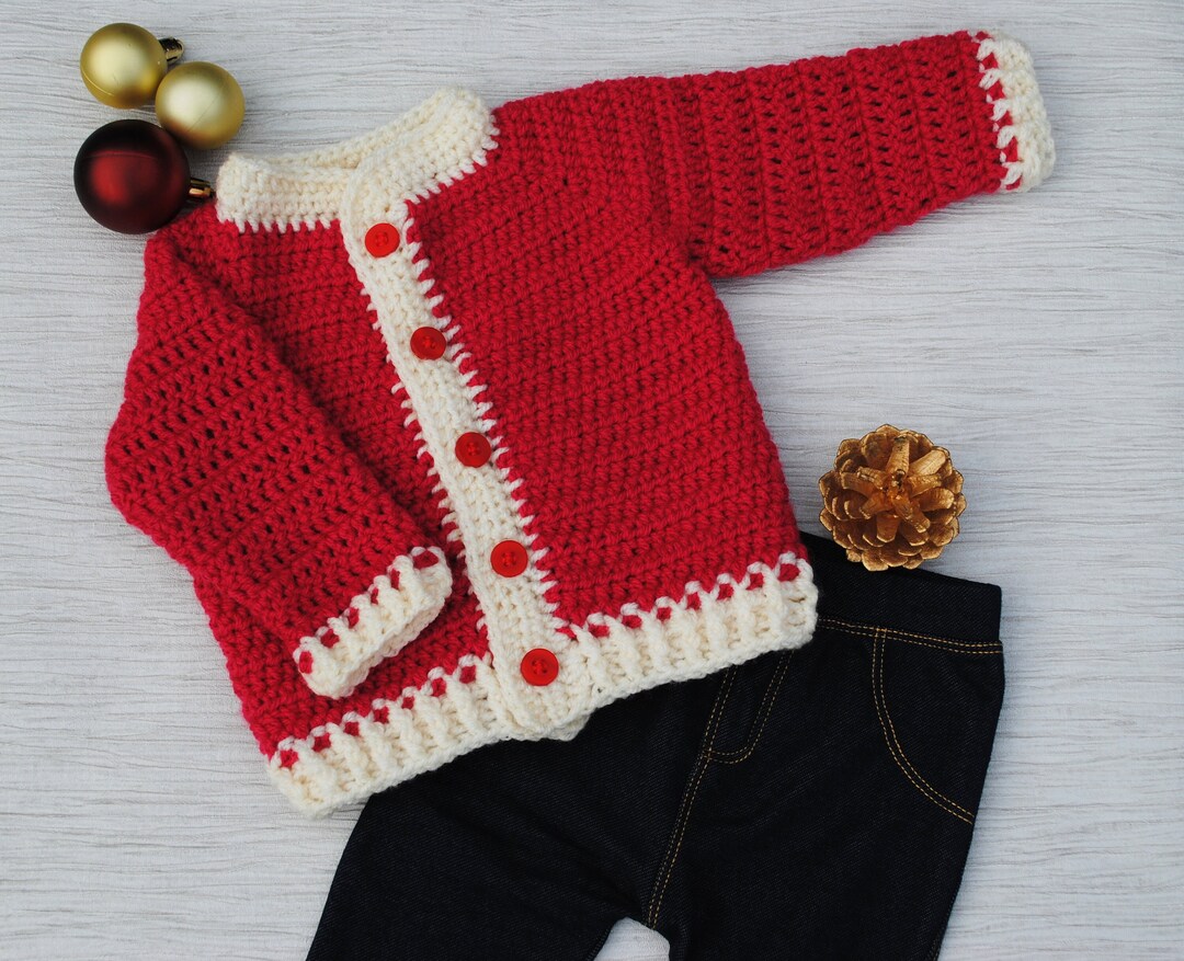 Crochet baby jumper baby cardigan red going home jumper Etsy.de