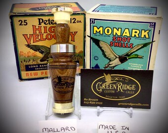 Mallard Duck, Walnut Sleeved with Stag, SKU#D-353