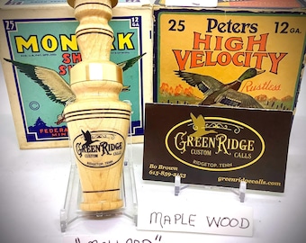 Maple,Mallard Duck,SKU#D-482 Handcrafted by Bo Brown  of Greenridge Custom Calls.