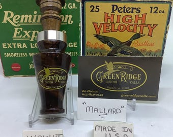 Mallard de nogal veteado SKU#D-493 Hecho a mano por Bo Brown de Greenridge Custom Calls