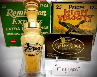 Pato ánade real de arce SKU#D-494 Hecho a mano por Bo Brown de Greenridge Custom Calls.