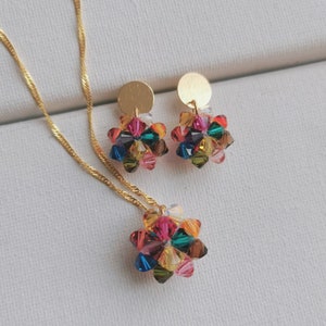 Swarovski Crystal Mandala Necklace: Gold Filled Chain