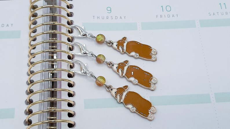 Corgis Lobster Claw Stitch Markers Knitting Stitch Markers Crochet Stitch Markers Progress Trackers Stitch Holders Progress Keepers