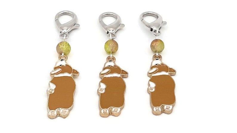 Corgis Lobster Claw Stitch Markers Knitting Stitch Markers Crochet Stitch Markers Progress Trackers Stitch Holders Progress Keepers