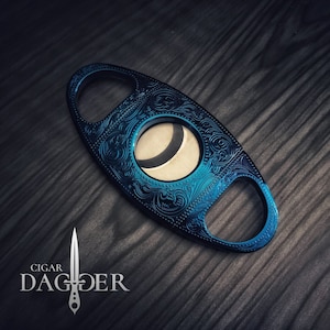 Iridescent Blue Cigar Cutter