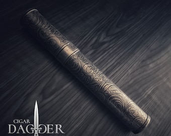 Antique Silver Travel Cigar Tube Holder