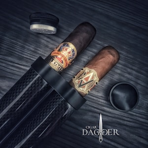 Carbon Fiber Double Chamber Cigar Tube Cigar Holder