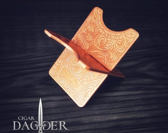 Copper Pocket Cigar Stand (Floral Swirls) By Cigar Dagger