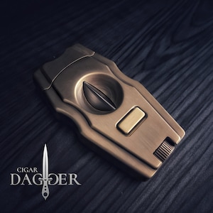 SteamPunk Cigar Cutter V Cut and Punch (brass)