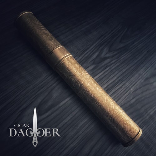 Antique Brass Travel Cigar Tube Cigar Holder Etsy