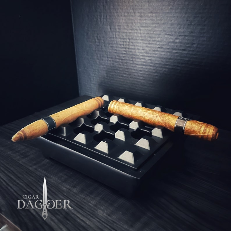 Cigar Dagger Brand Industrial Grid Cigar Ashtray in Blackout image 1