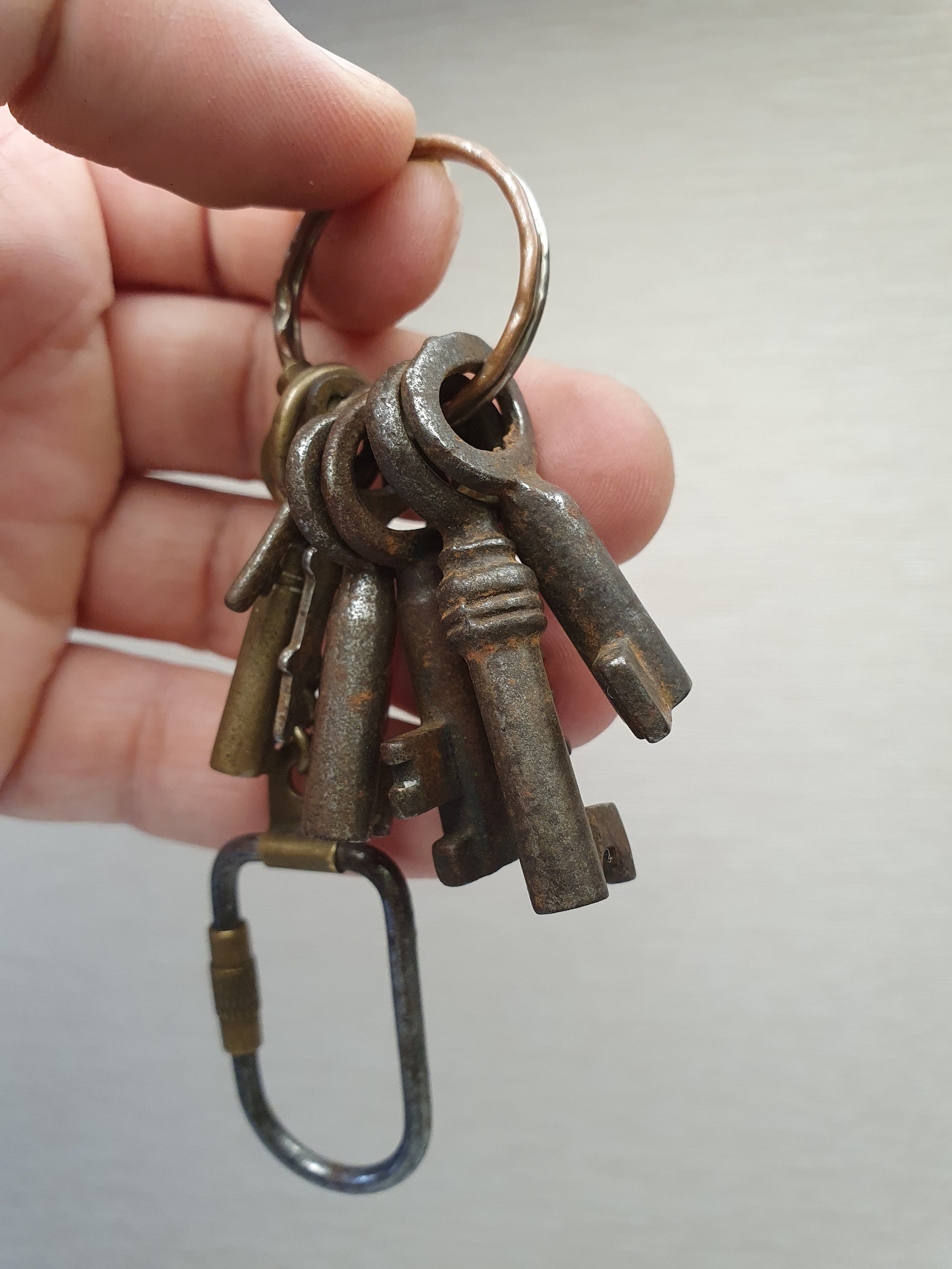 Antique Small Keys Set With Very Rare Antique Key Carabiner Etsy
