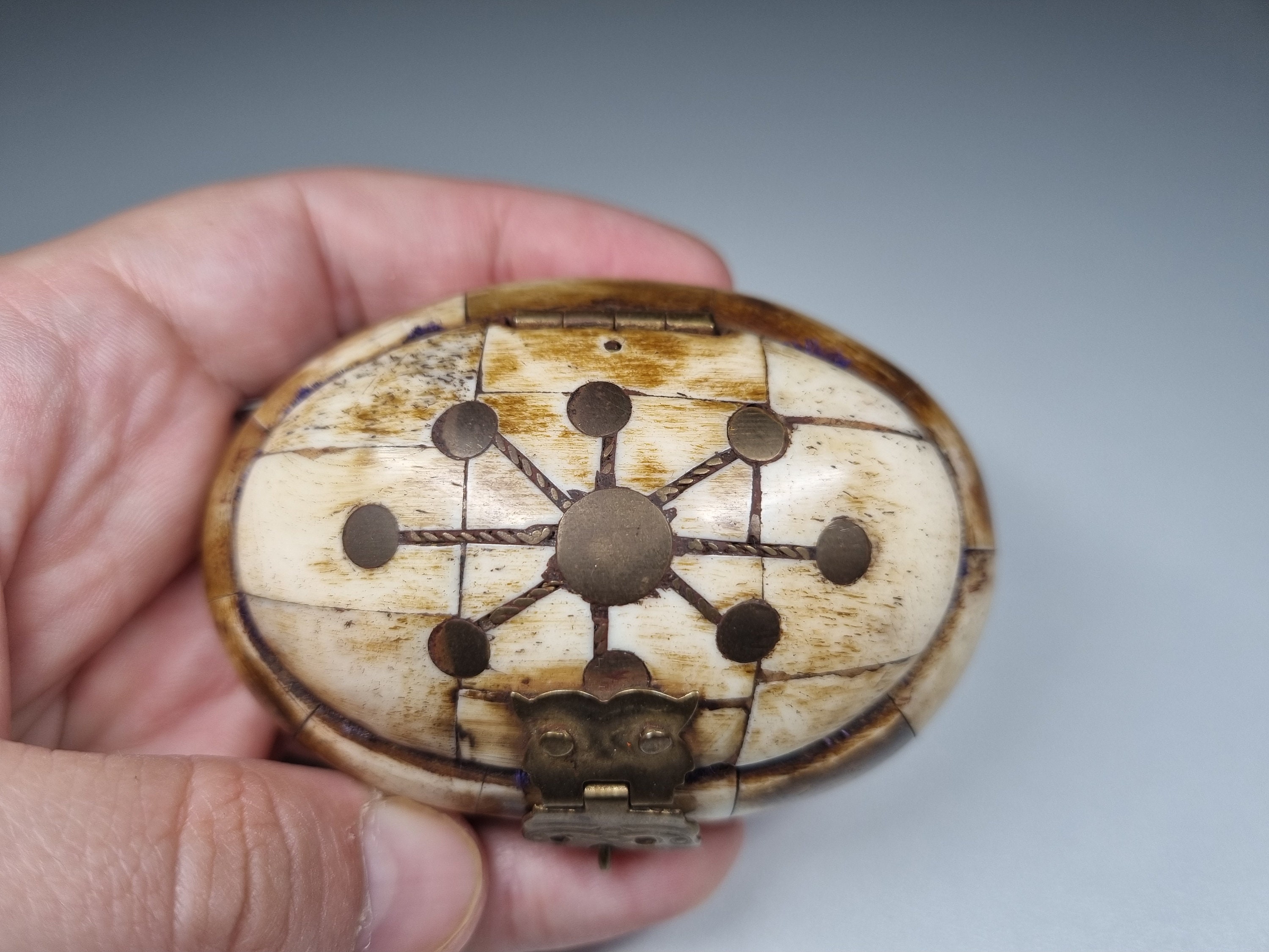 Old Snuff Box Camel Bone Box Brass Inlay Box Unique Box With - Etsy