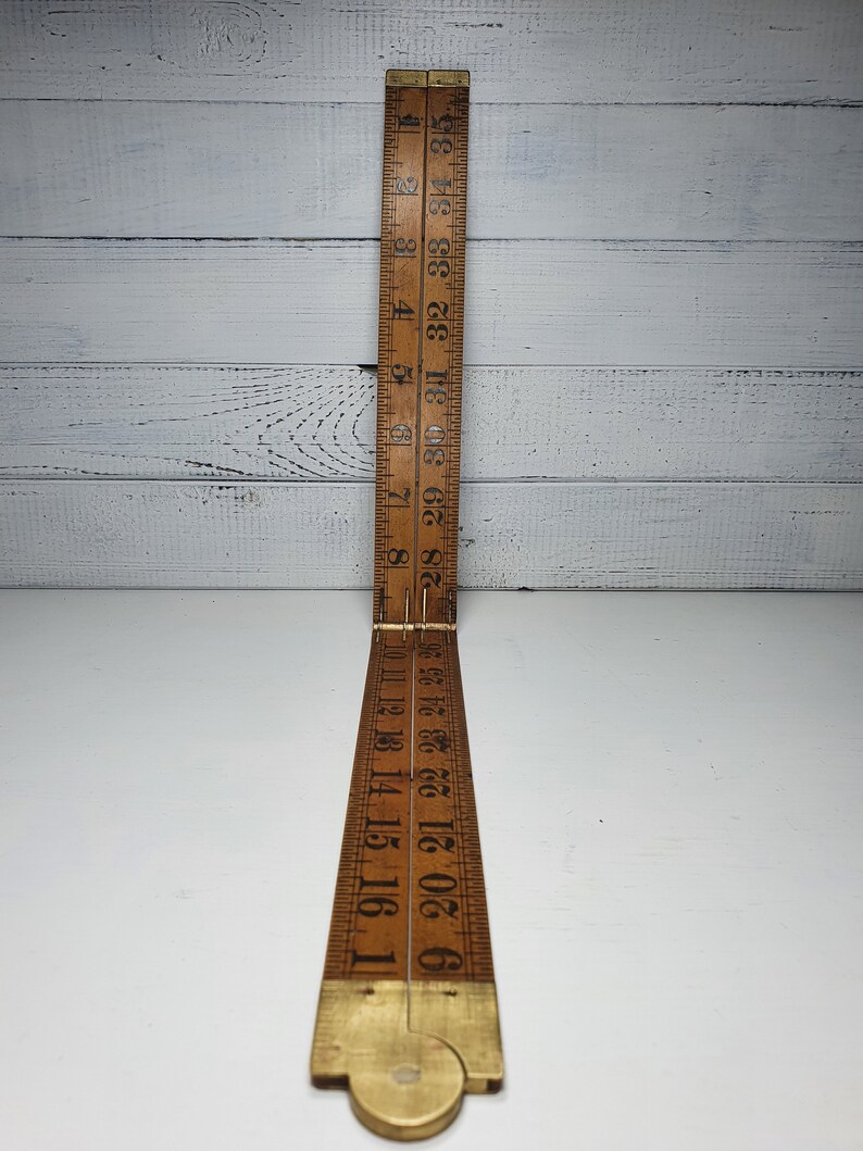 Rabone & Sons Folding Ruler Wood and Brass Metal Ruler - Etsy