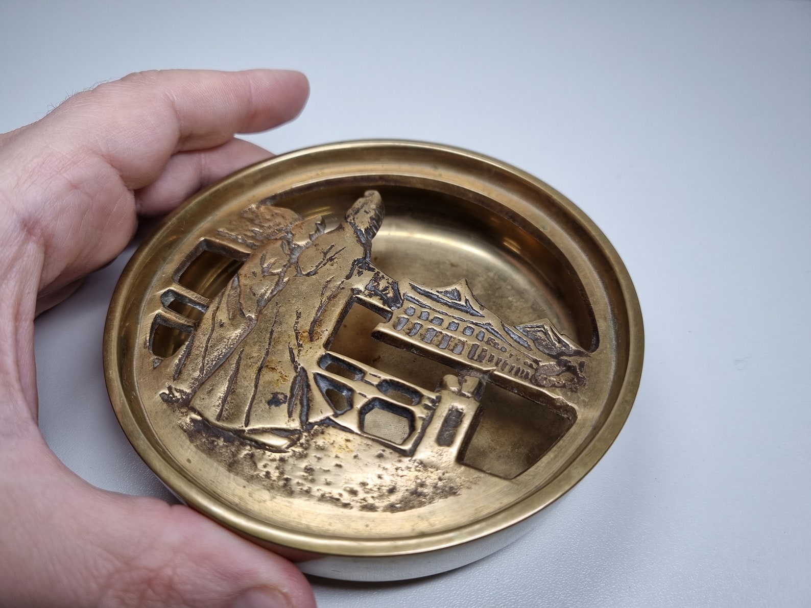 Vintage Korea Brass Ashtray Korean Ash Tray With Removable Etsy