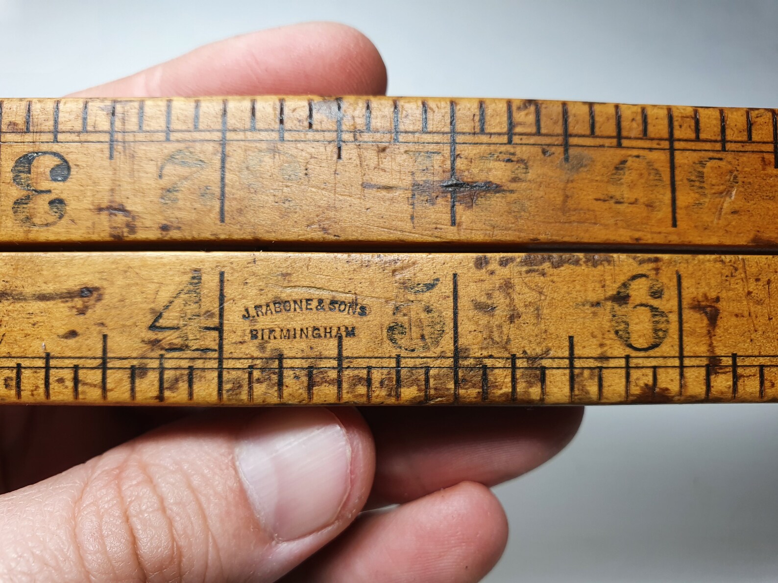 Rabone & Sons Folding Ruler Wood and Brass Metal Ruler Etsy