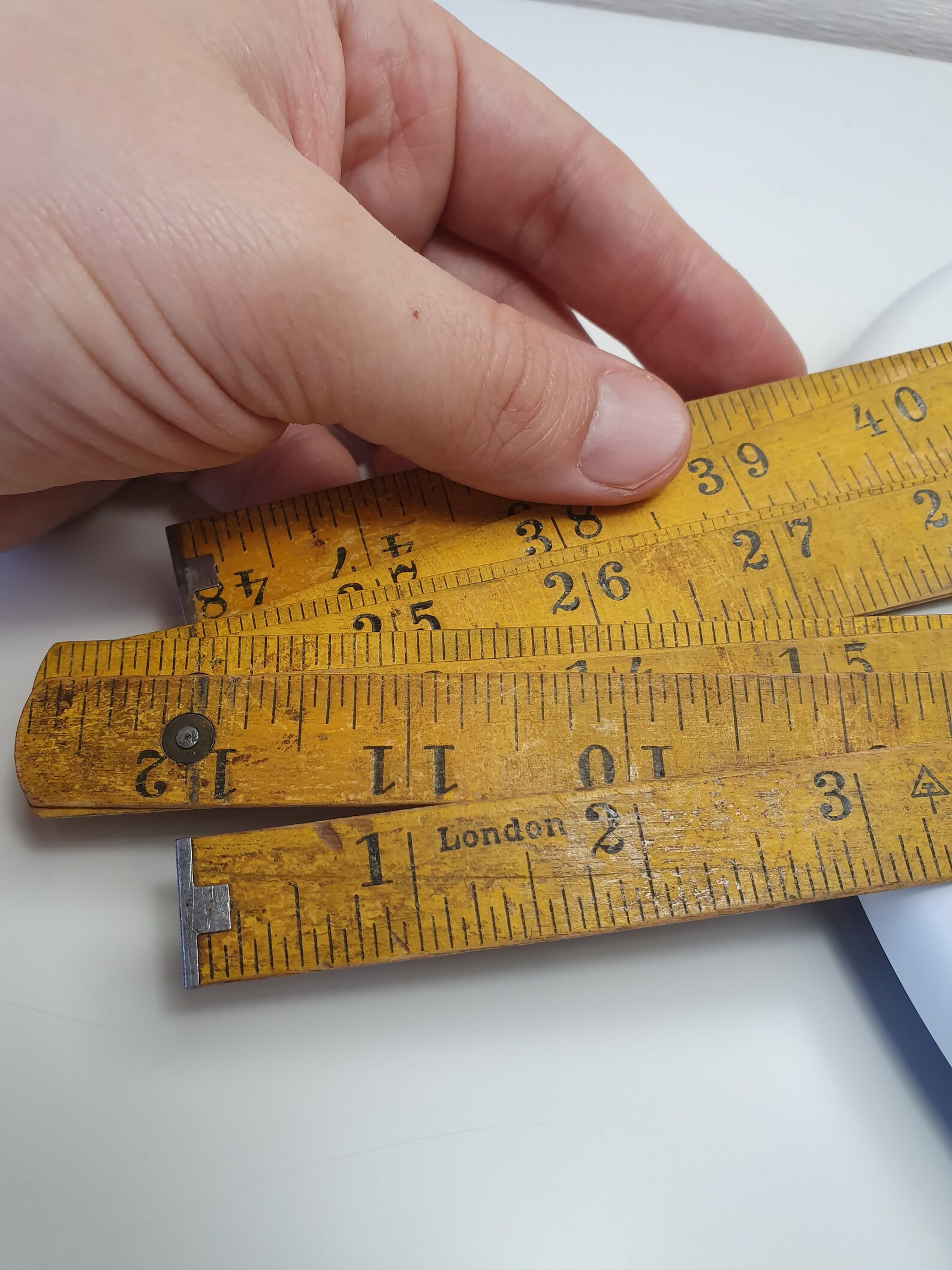 Folding wooden meter Vintage carpenter meter Ruler double Etsy