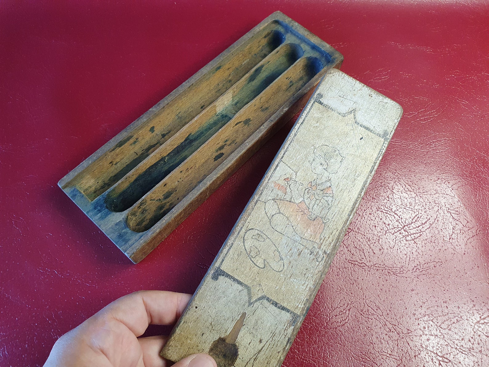 Antique Wood Pencil Box Primitive Vintage school box Antique Etsy