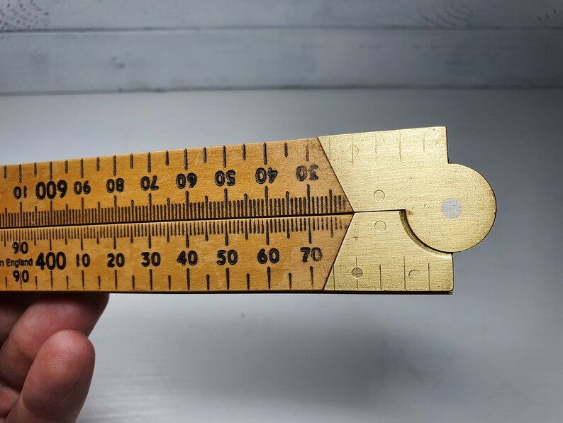 Vintage Folding Ruler Made in England Carpenters Folding Rule Etsy