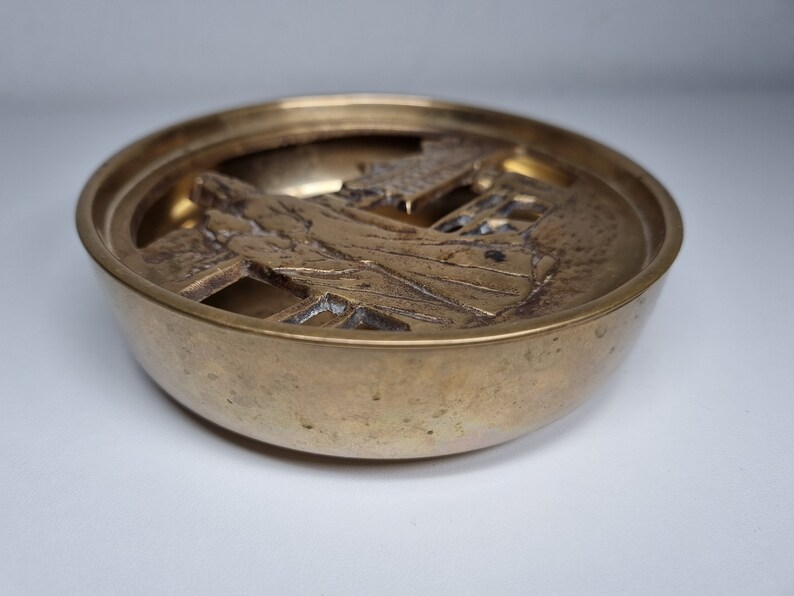 Vintage Korea Brass Ashtray Korean Ash Tray With Removable Etsy