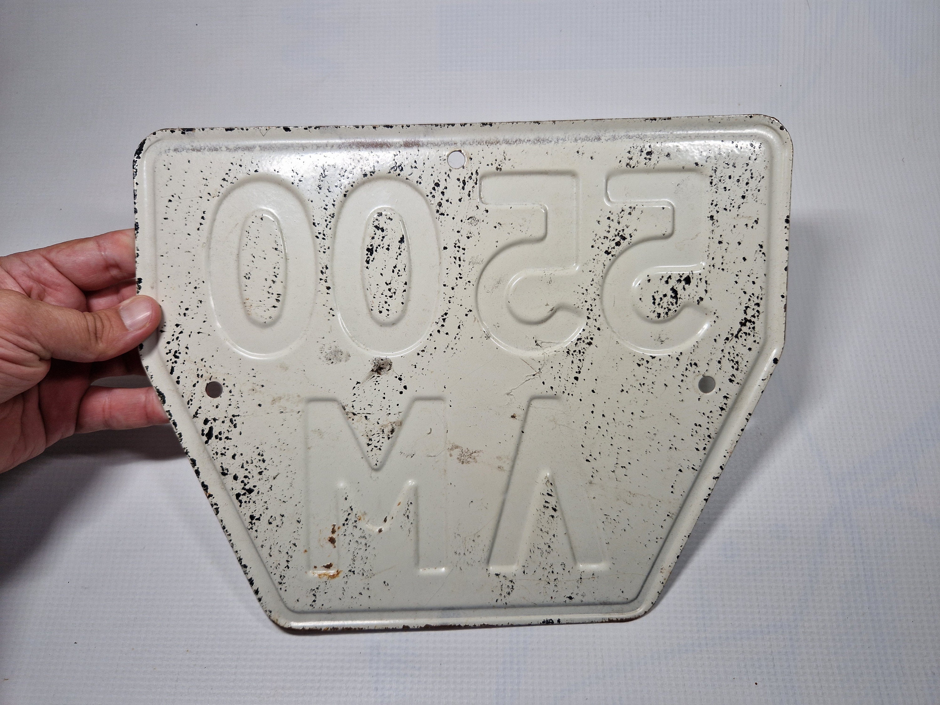 Old Car Number Plate. Vintage Car Plate. Ussr Soviet Car Number Plate