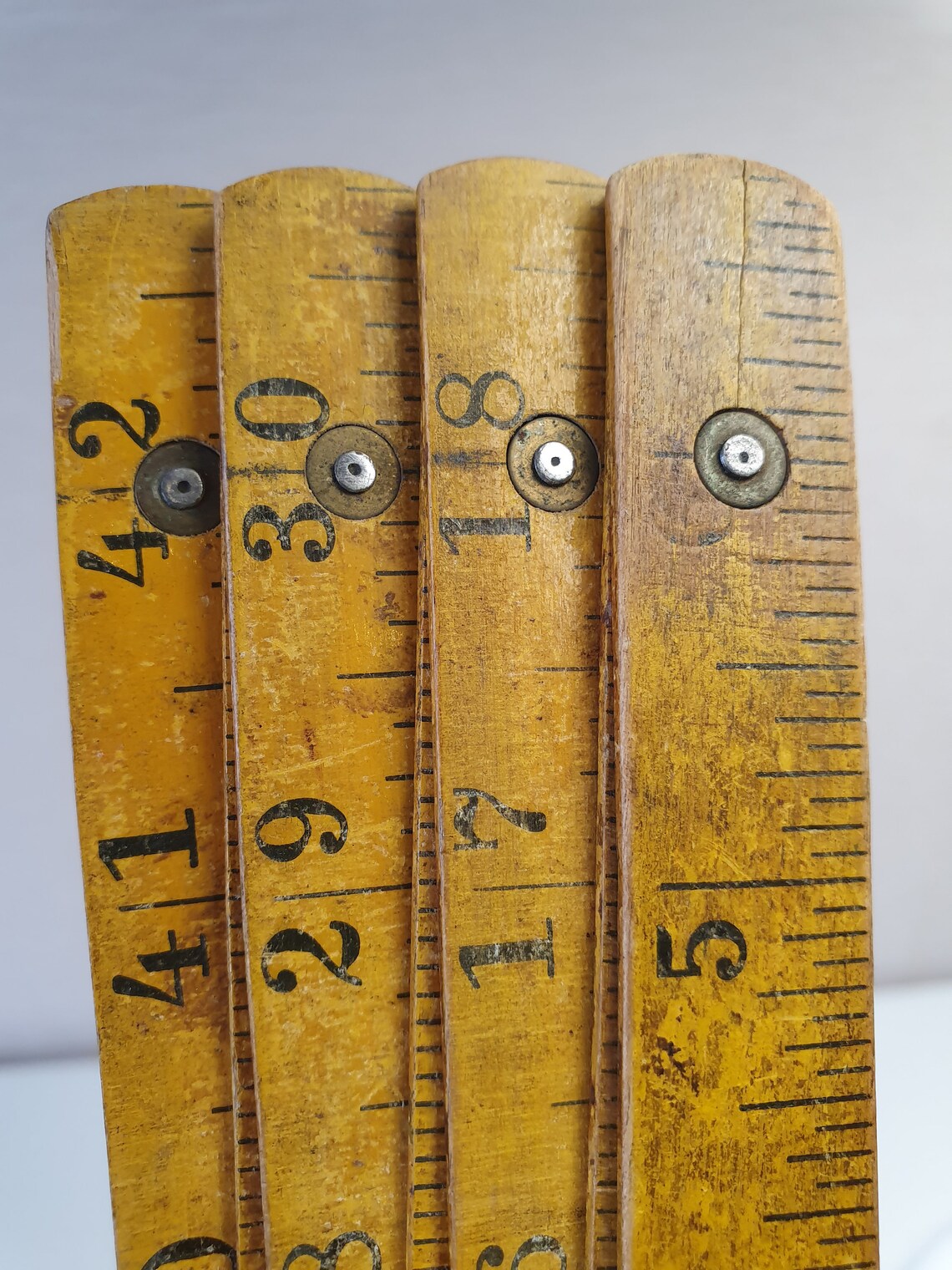 Folding wooden meter Vintage carpenter meter Ruler double Etsy