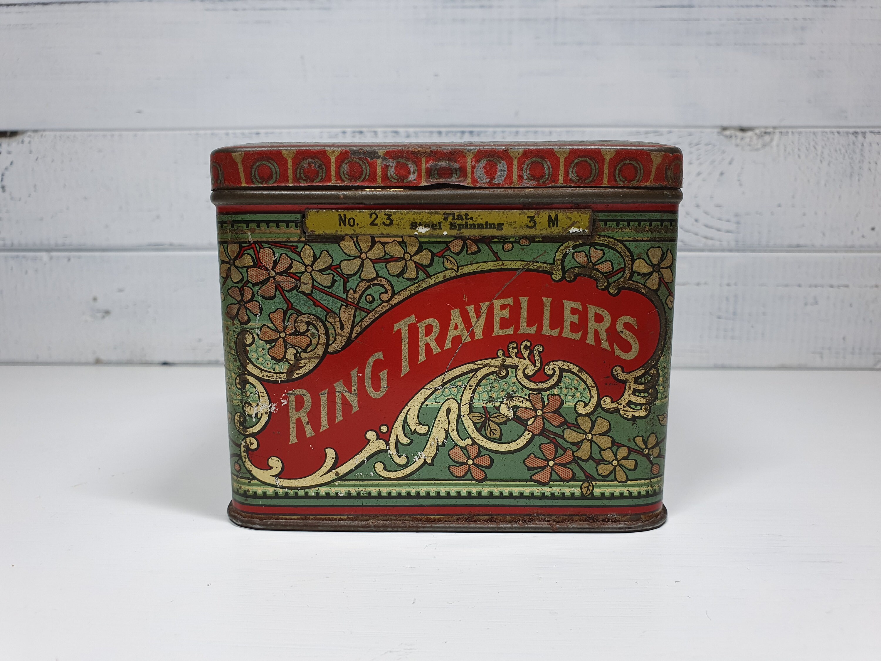 Brooks Ring Traveller Ring Travellers Tin Case From England, Vintage