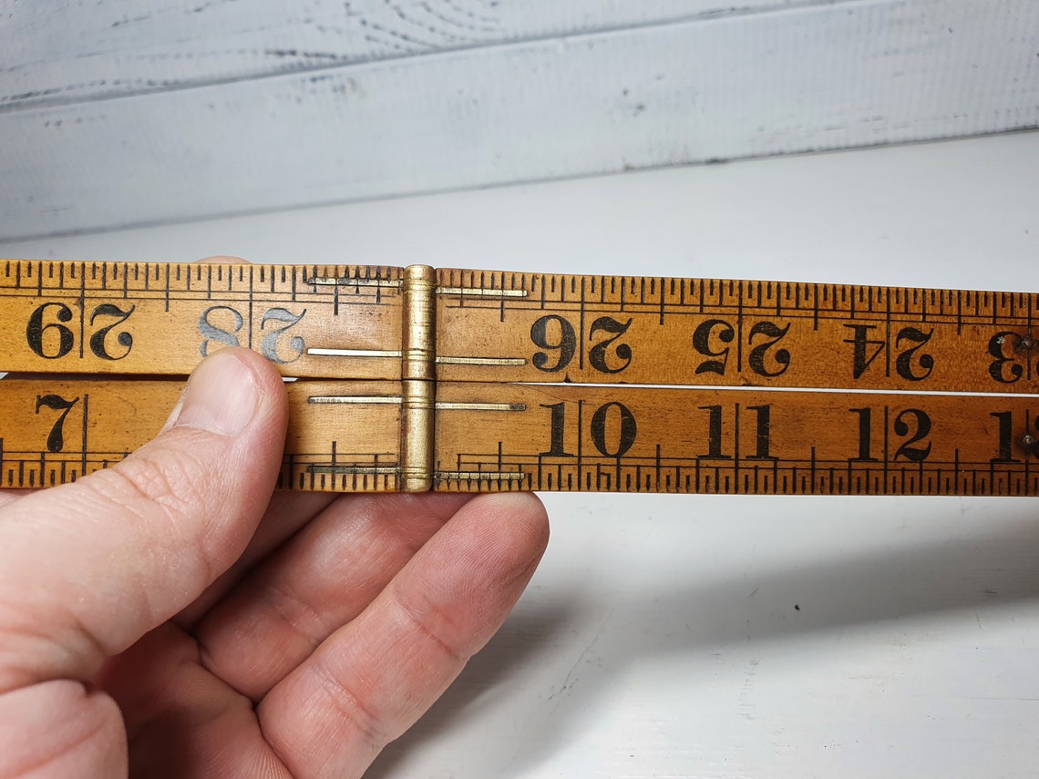 Rabone & Sons Folding Ruler Wood and Brass Metal Ruler Etsy Canada
