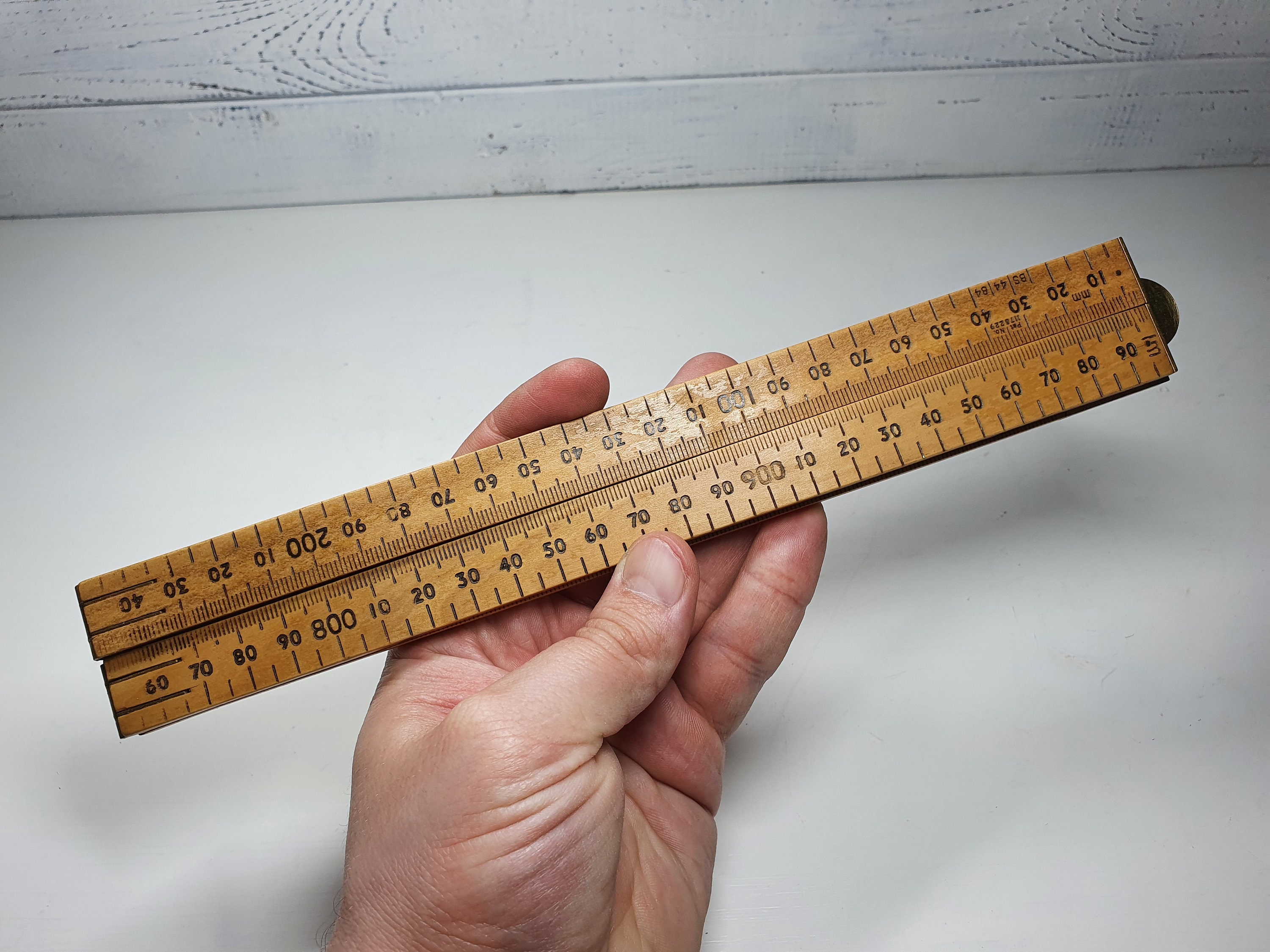 Vintage Brass Ruler - Imperial & Metric Measurements - Galen Leather