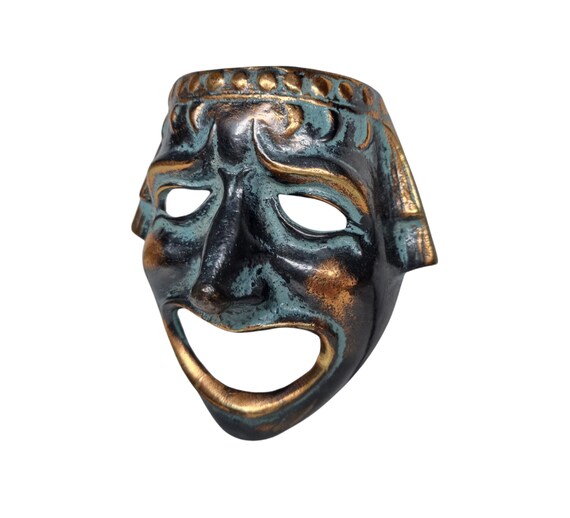 Vintage Face Mask Decor Metal Wall Mask Vintage Brass Etsy