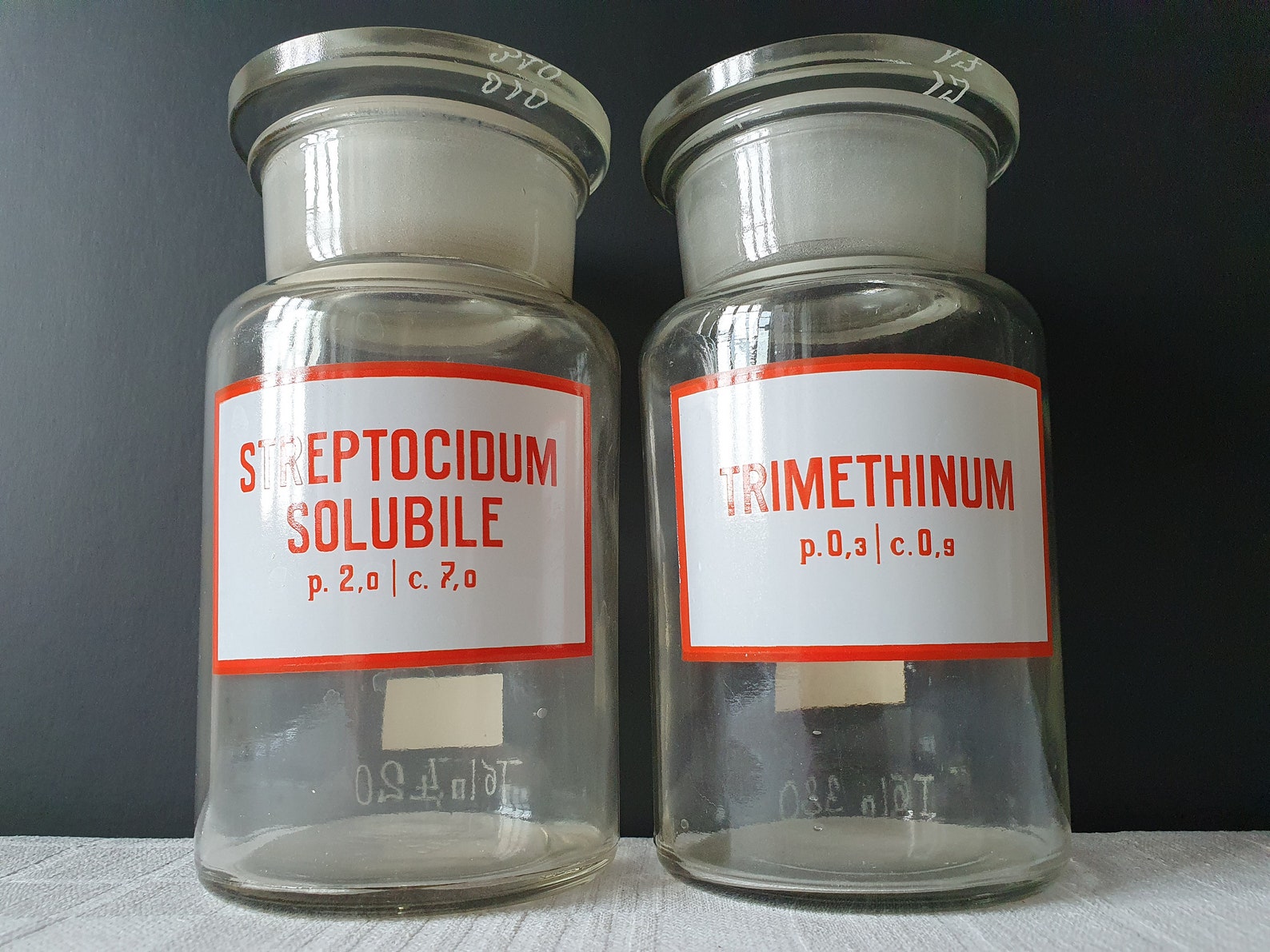 Beautiful Set of 2 Glass Pharmacy Jars Old Apothecary Jars ...