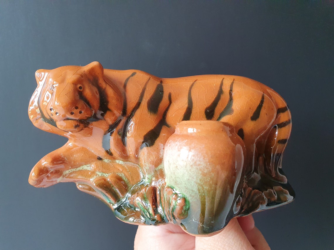 Collectible TIGER figurine clay tiger statue Siberian tiger Etsy