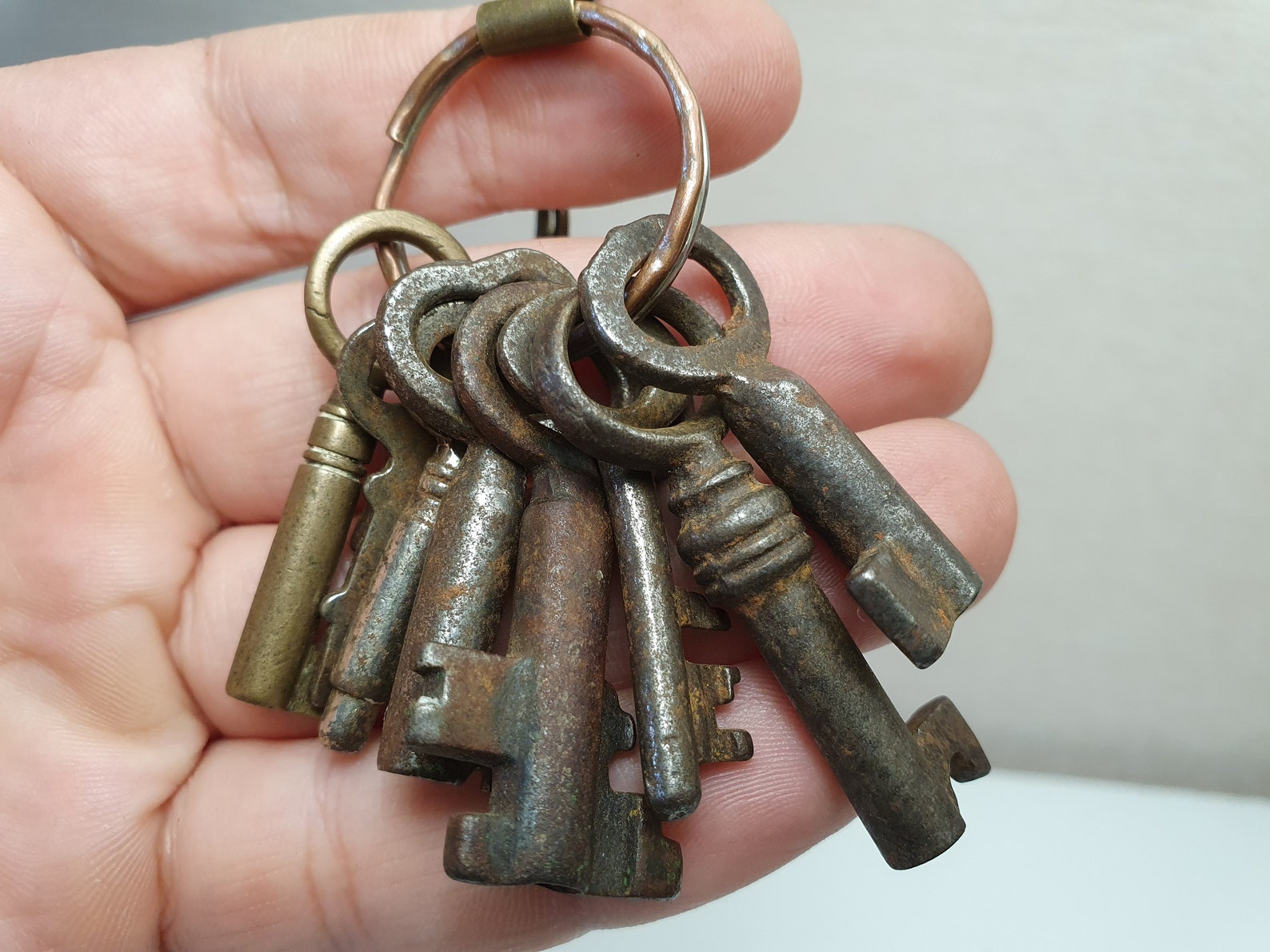 Antique Small Keys Set With Very Rare Antique Key Carabiner Etsy