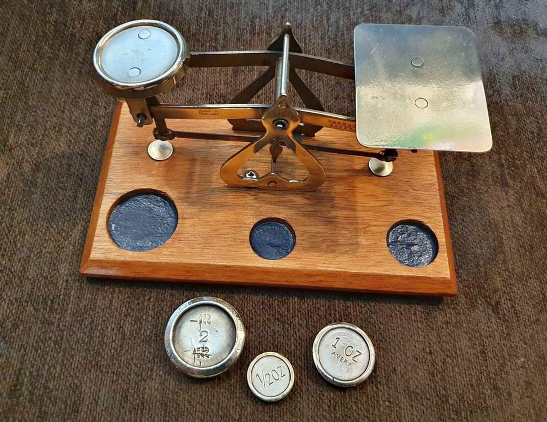 Antique Post Office Scale Old English Small Brass Scale on Etsy